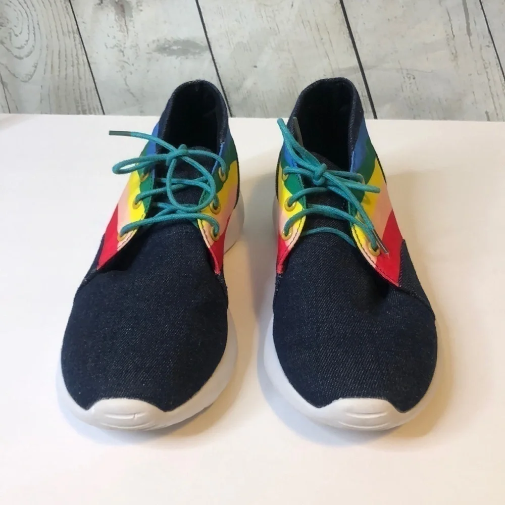 YRU Beam Hi Denim Shoes Sneakers Rainbow 9